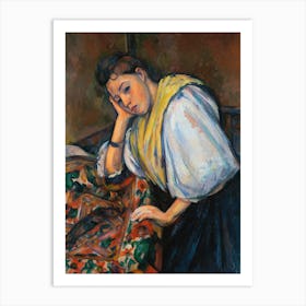 Young Italian Woman At A Table, Paul Cézanne Art Print