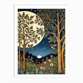 William Morris Moonlight In The Woods 62 Art Print