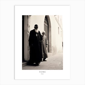 Poster Of Rome, Italy, Black And White Analogue Photography 4 Art Print