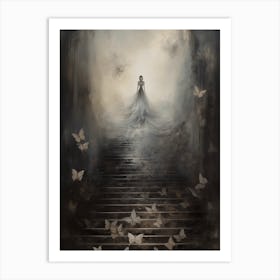 Woman and Butterfly Art Print