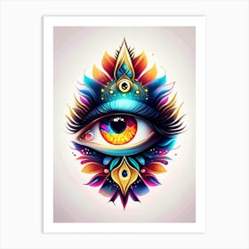 Celestial Eye, Symbol, Third Eye Tattoo 3 Art Print