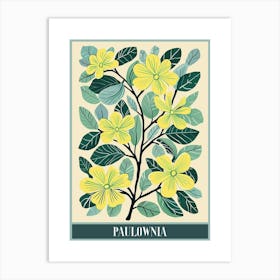 Paulownia Tree Illustration Flat 1 Poster Art Print