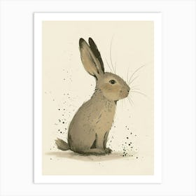 Argente Rabbit Nursery Illustration 3 Art Print