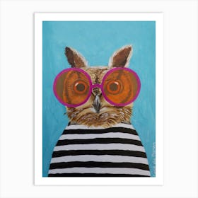 Stripy Owl Art Print