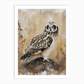 Short Eared Owl Painting 1 Art Print