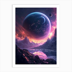 Space Landscape Wallpaper 1 Art Print