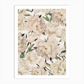 Peonies Pattern Art Print