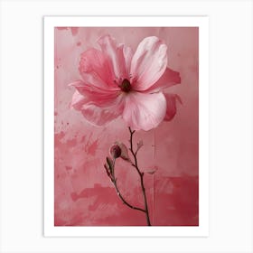 watercolor Pink Flower Art Print