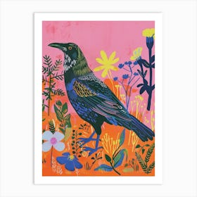 Spring Birds Raven 1 Art Print