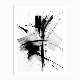 Elegance Abstract Black And White 5 Art Print