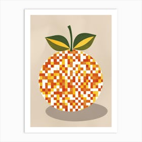 Orange Pixel Art 13 Art Print