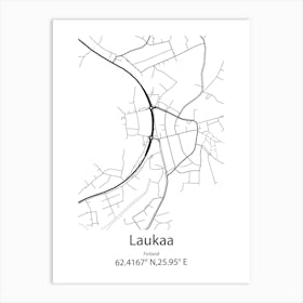 Laukaa,Finland Minimalist Map Art Print