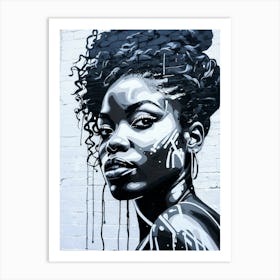 Graffiti Mural Of Beautiful Black Woman 40 Art Print