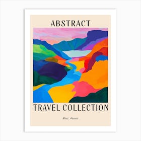 Abstract Travel Collection Poster Maui Usa 1 Art Print