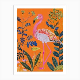 Spring Birds Flamingo 4 Art Print