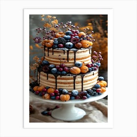 Autumn Wedding Cake Art Print