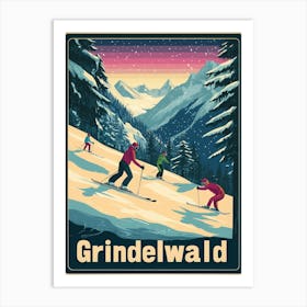 Aihrgdesign A 1970s Inspired Travel Poster For Grindelwald 1 Art Print