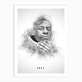Jay Rapper Sketch Art Print