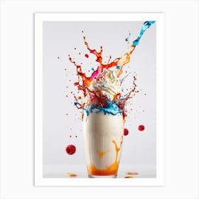 Splashing Milkshake 1 Art Print