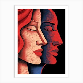 Portrait Of Two Women 1 Art Print