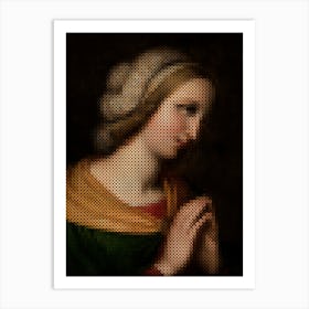 Head And Shoulders Portrait Of A Praying Woman Art Print