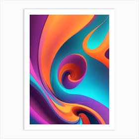 Abstract Colorful Waves Vertical Composition 43 Art Print