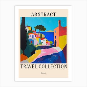 Abstract Travel Collection Poster Greece 1 Art Print