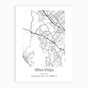 Aliso Viejo,United States Minimalist Map Art Print