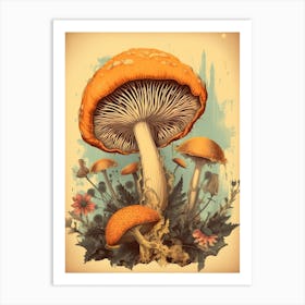 Vintage Storybook Mushroom Art Print