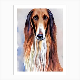 Afghan Hound Watercolour 4 Dog Art Print