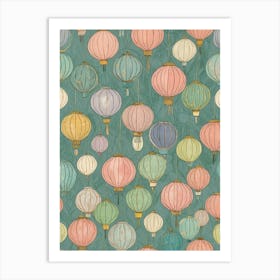 Chinese Lanterns in the Sky Art Print