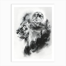 Lion In The Forest 20 Art Print