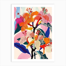 Colourful Flower Illustration Bougainvillea 4 Art Print