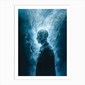 Man With Smoke Coming Out Of His Head Art Print