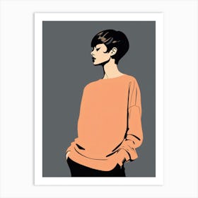 Contemporary Lady in Casual Wear Art Print