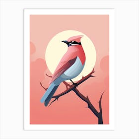 Minimalist Cedar Waxwing 4 Illustration Art Print