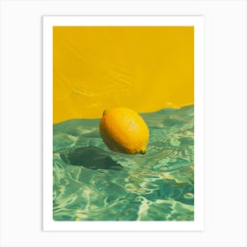 Lemon In pool Water Art Print