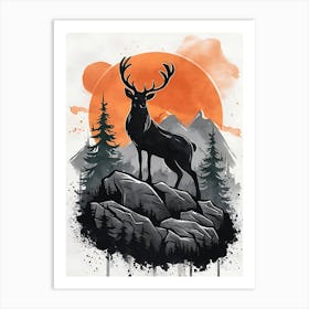 Deer In The Woods 4 Art Print