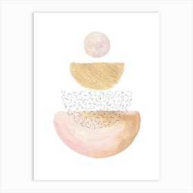 Abstract Watercolor balancing shapes Art Print