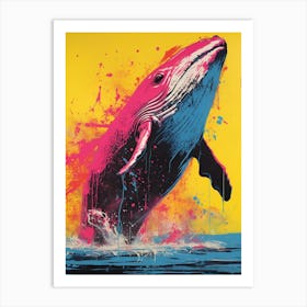 Whale Diving Out Of Water Pop Art 2 Art Print