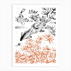 Koi Fish Japanese Art Print