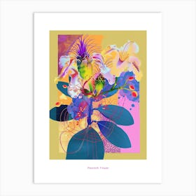 Peacock Flower (Caesalpinia) 1 Neon Flower Collage Poster Art Print