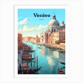 Venice Italy Summer Modern Travel Illustration Art Print