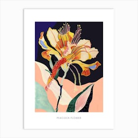 Colourful Flower Illustration Poster Peacock Flower 2 Art Print