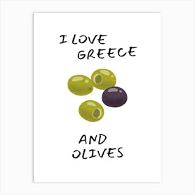 Greece and olives Art Print