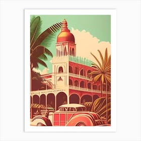 Mombasa Kenya Vintage Sketch Tropical Destination Art Print