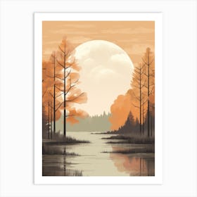 Autumn , Fall, Landscape, Inspired By National Park in the USA, Lake, Great Lakes, Boho, Beach, Minimalist Canvas Print, Travel Poster, Autumn Decor, Fall Decor 33 Art Print