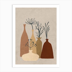 Vases And Flowers 3 Art Print