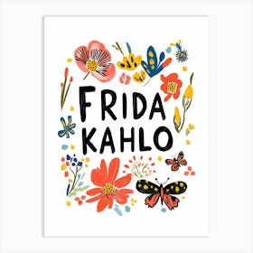 Frida Kahlo (Floral) Art Print