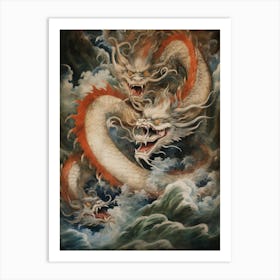 Japanese Dragon Illustration 2 Art Print